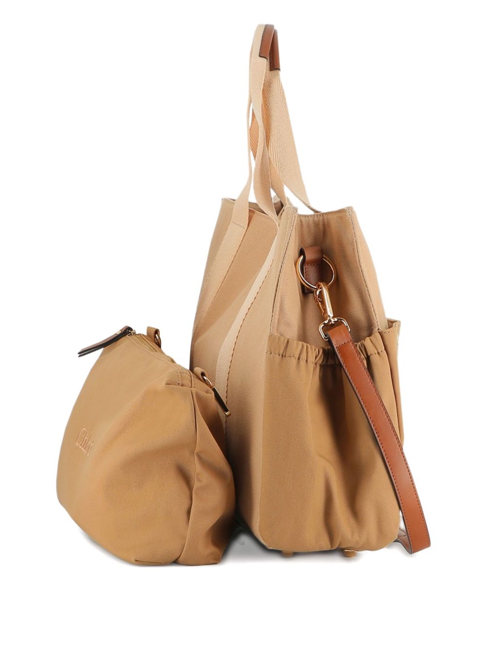 Borsa fasciatoio per neonati Chloé Kids beige con dettaglio logo C20764 244 CHLOE' KIDS