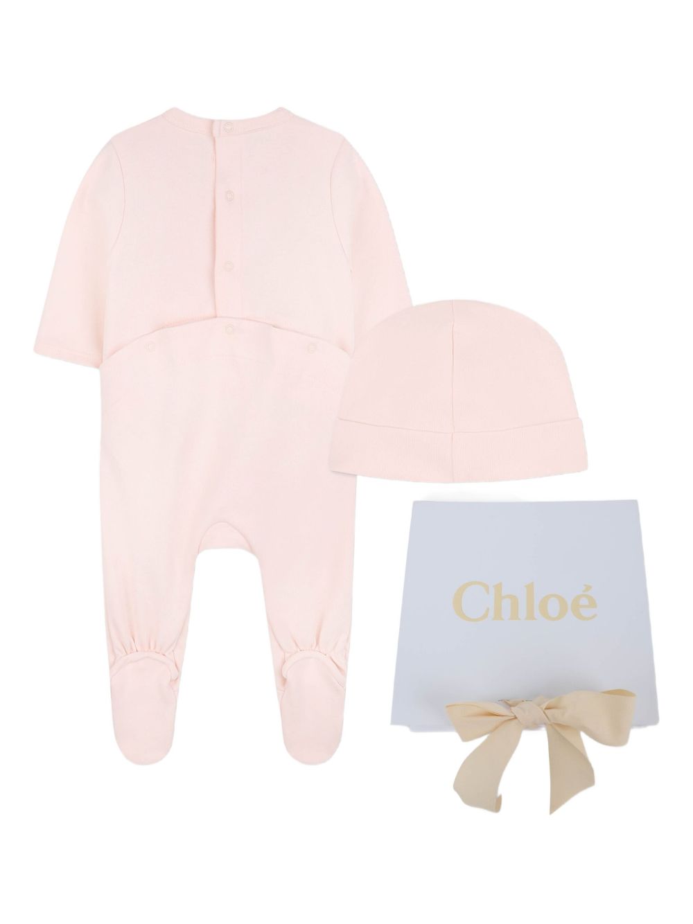 Set per neonata Chloé Kids rosa con logo ricamato C20774 45Q CHLOE' KIDS