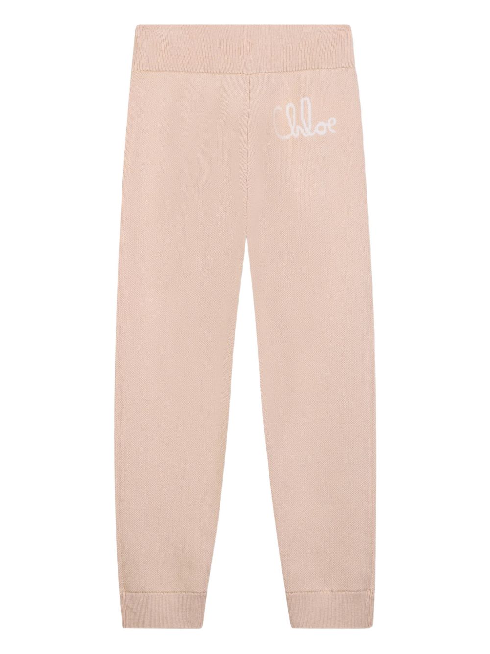 Pantaloni sportivi per bambina Chloé Kids beige con logo ricamato C20789 257 CHLOE' KIDS