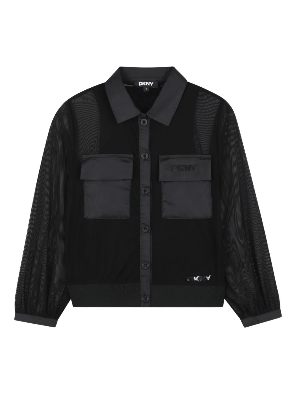 Camicia Utility per bambina Dkny Kids nera con effetto morié D62352 09B DKNY KIDS