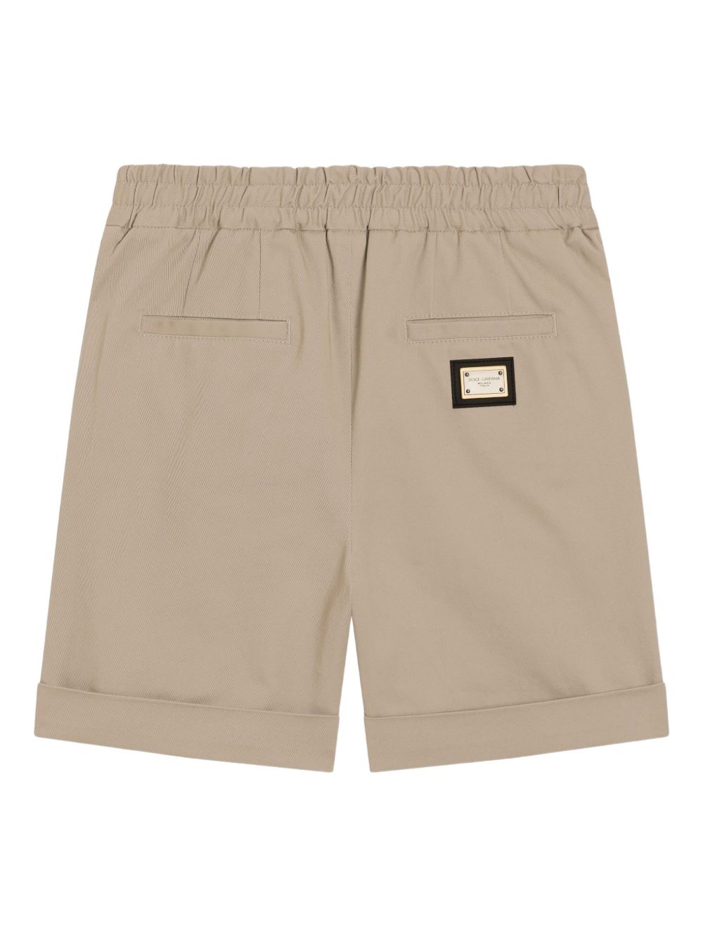 Shorts per bambino Dolce & Gabbana Kids beige con logo posteriore L43Q88 FUFL3 M0208 DOLCE & GABBANA KIDS