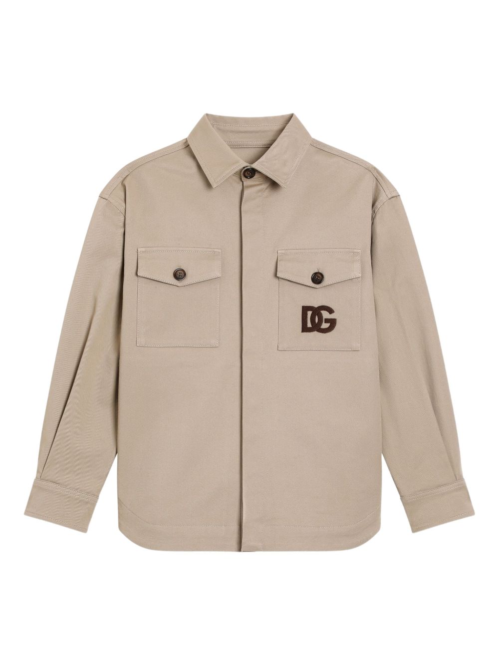 Camicia per bambini Dolce & Gabbana Kids beige con chiusura frontale con zip L44S54 FUFL3 M0208 DOLCE & GABBANA KIDS