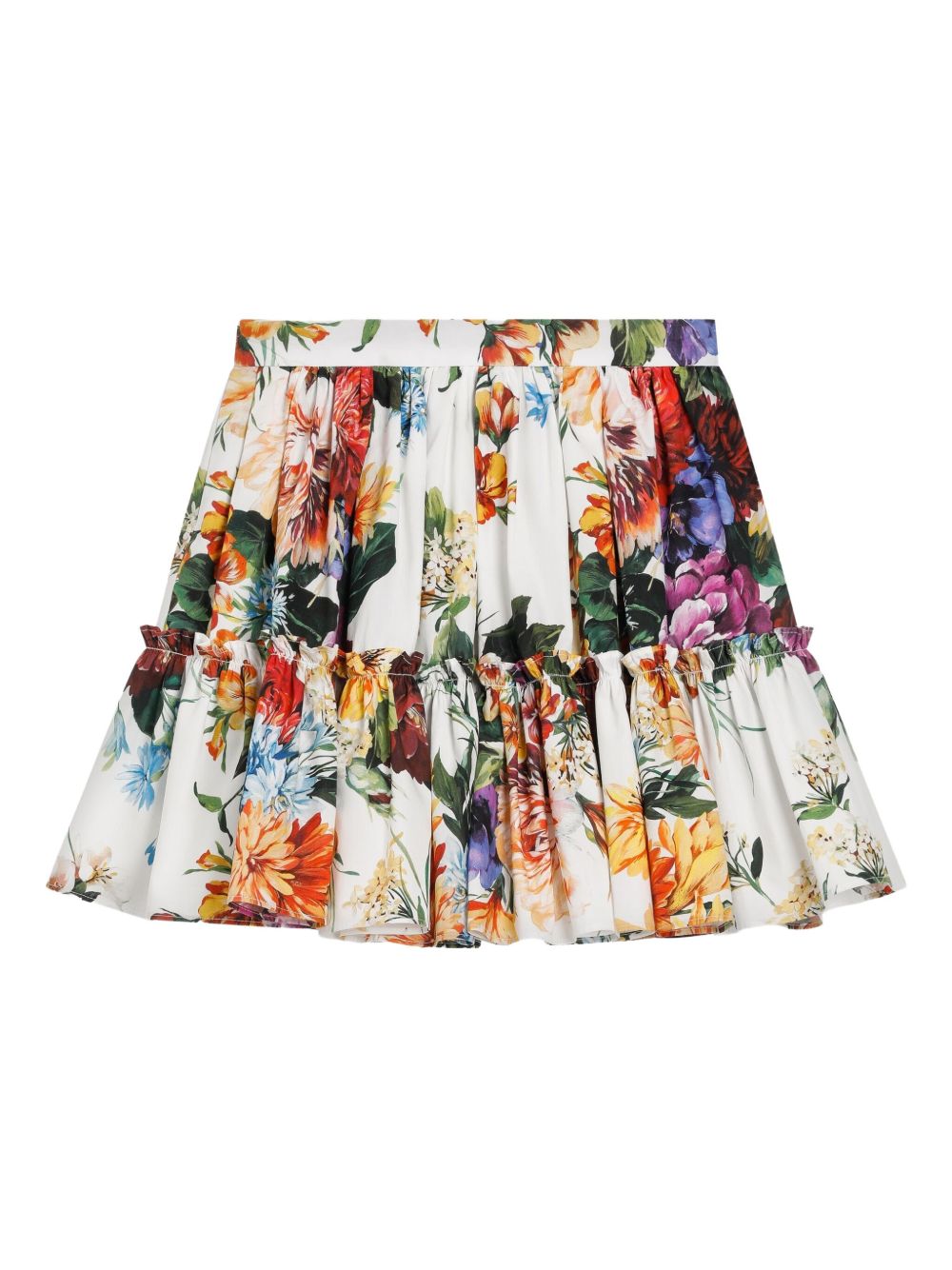 Gonna per bambina Dolce & Gabbana Kids bianca con stampa floreale all-over L54I58 HS5TV HA5PC DOLCE & GABBANA KIDS
