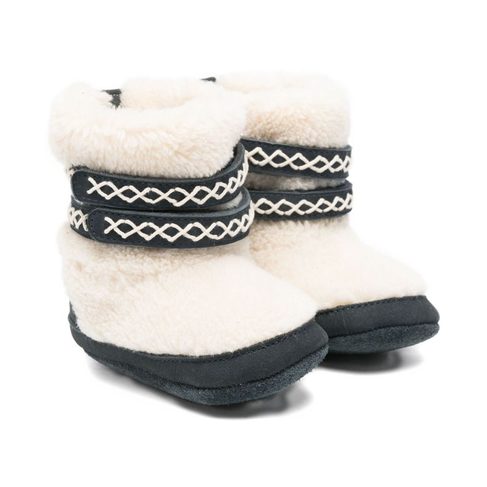 Stivali per neonata Donsje bianchi con cinturino in pelliccia di montone 1042000 NL03J DONSJE KIDS