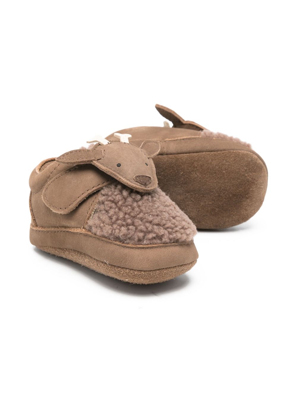 Scarpe da culla per neonati Donsje beige con applicazioni alce 1042104 NL148 DONSJE KIDS