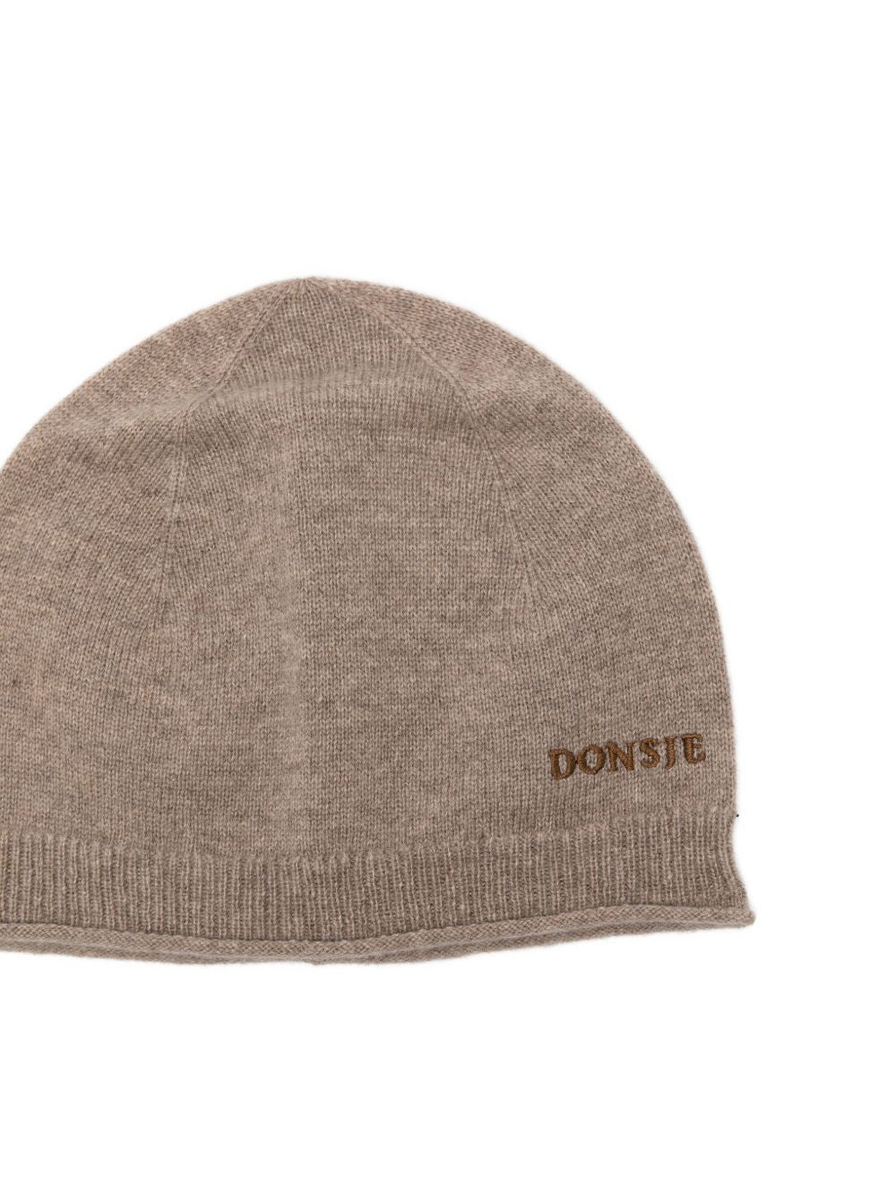 Berretto per neonato Donsje beige con logo ricamato 3039500 00021 DONSJE KIDS