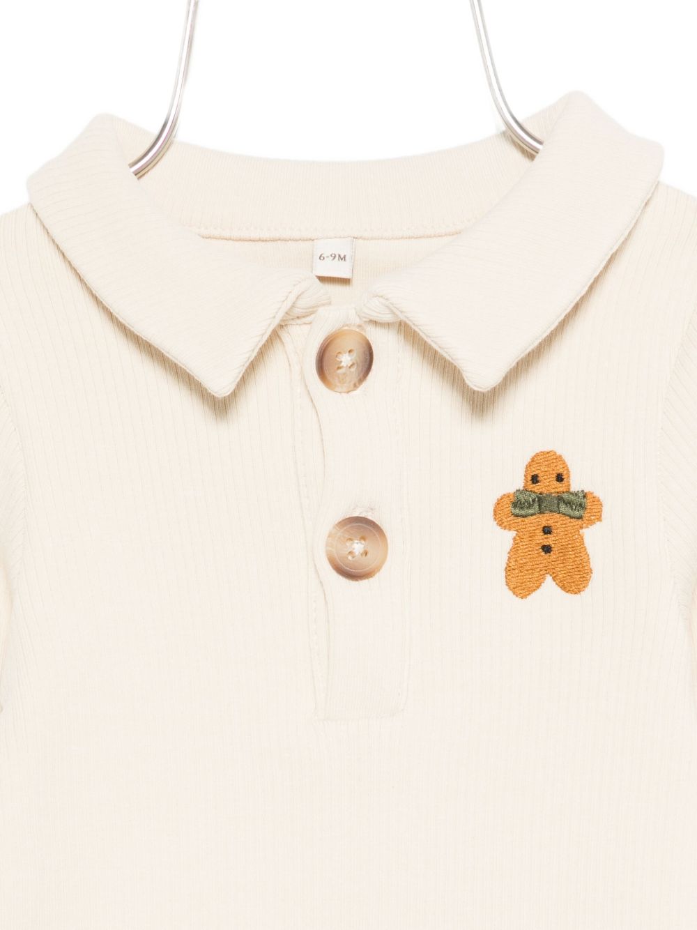 Tutina per neonati Donsje beige con ricamo biscotto sul davanti 3042501 00004 DONSJE KIDS