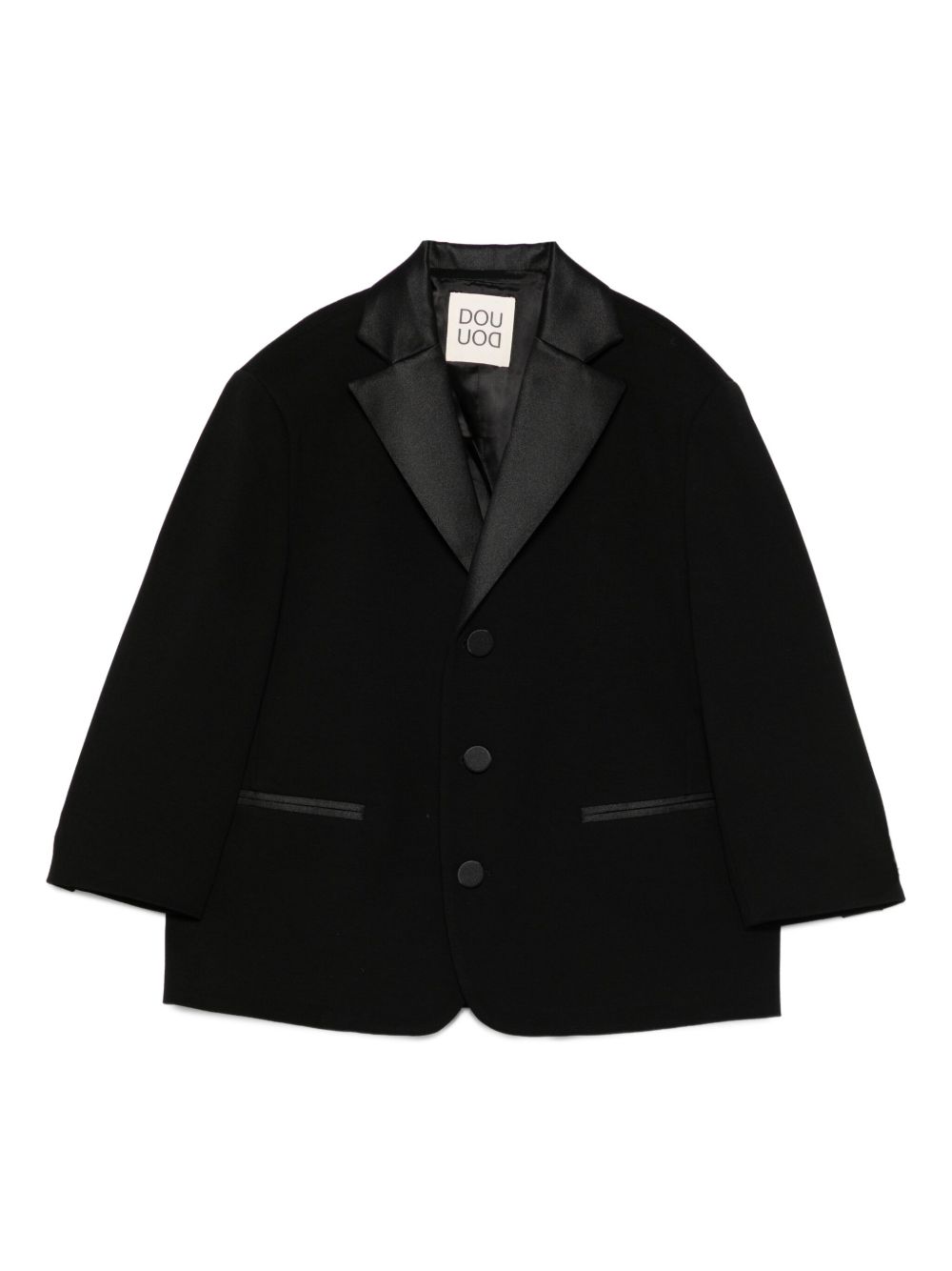 Blazer per bambina Douuod Kids nero a tre bottoni con revers classici DX2A34 J0371 930 DOUUOD KIDS