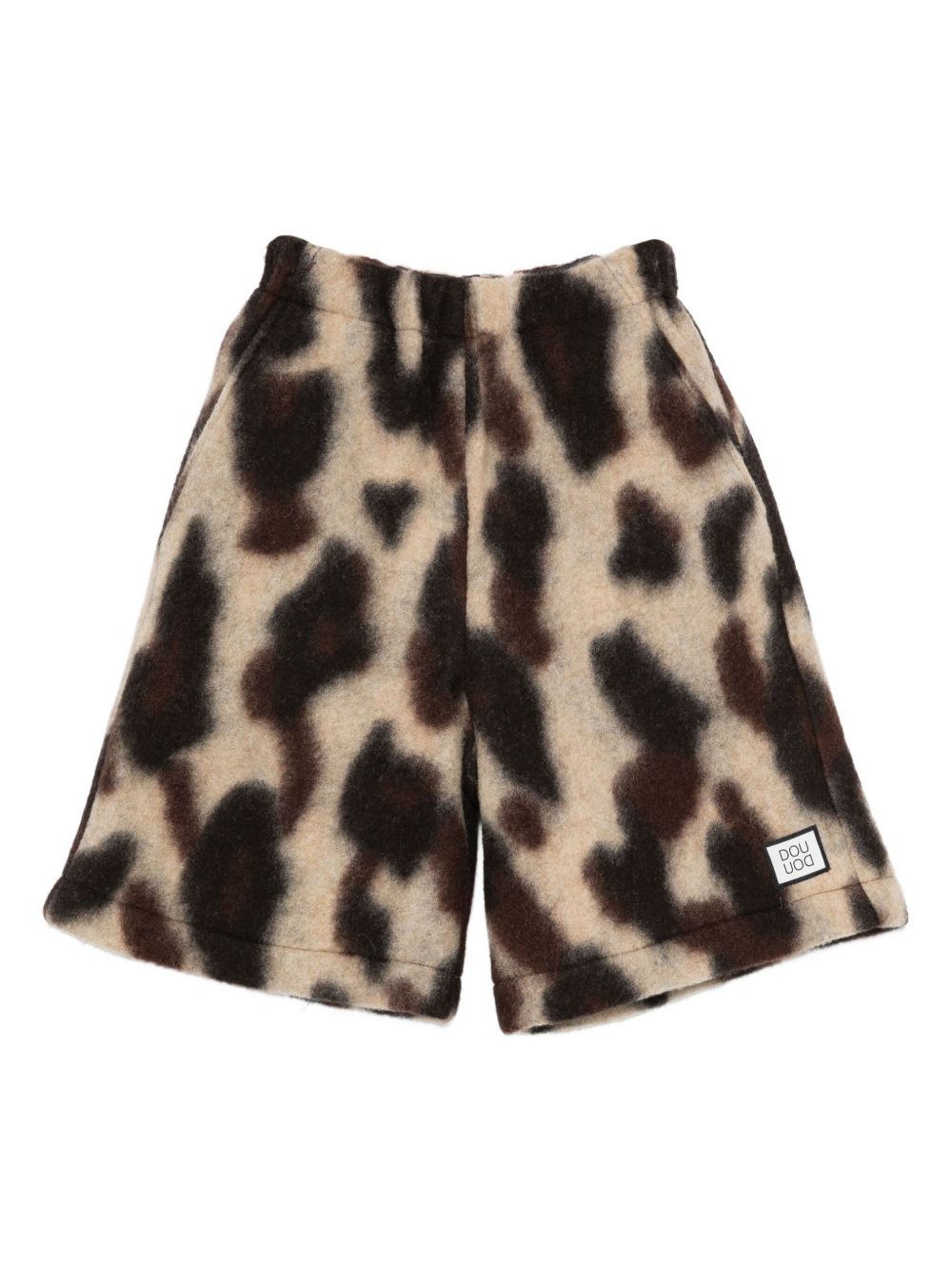 Shorts per bambina Douuod Kids beige con stampa astratta DX6Q49 E0233 113MA DOUUOD KIDS