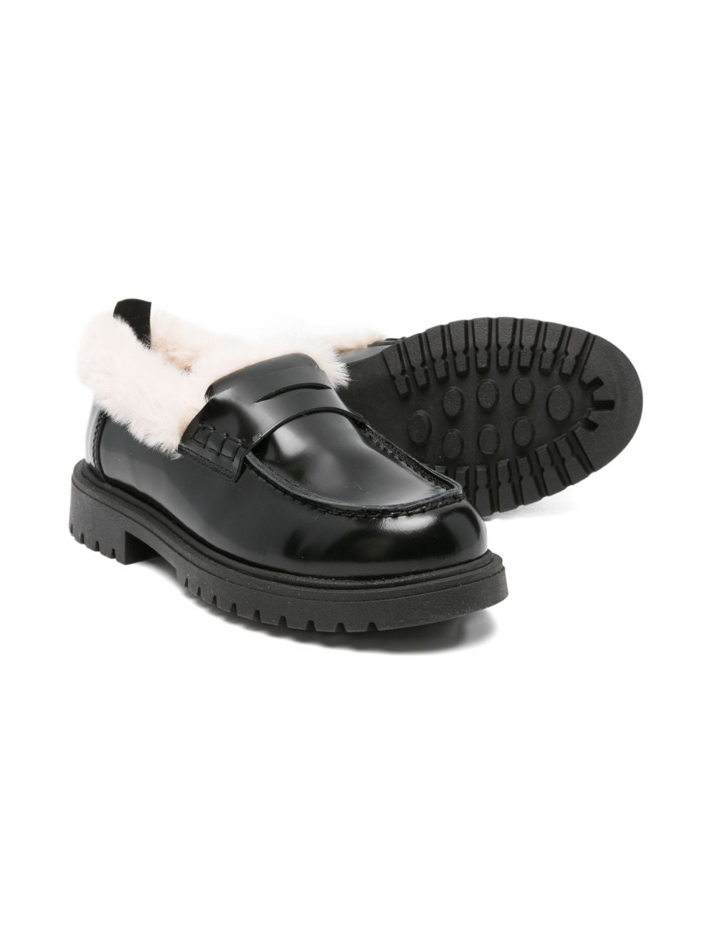 Mocassini per bambina Douuod Kids neri con design slip-on MOC533-P PELLICCIA DOUUOD KIDS