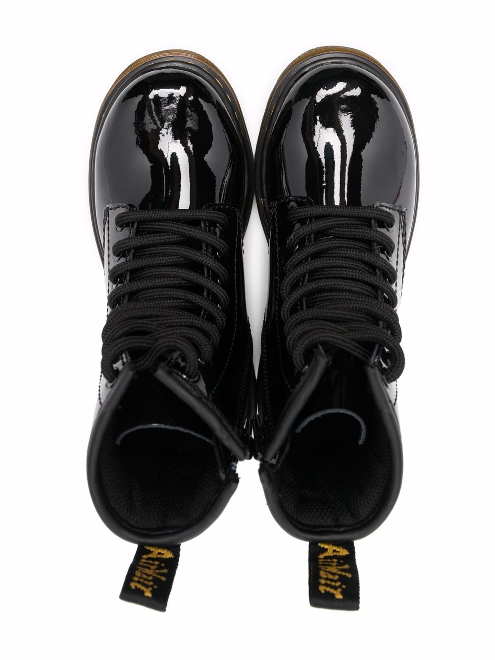 Stivaletti 1460 per bambini Dr. Martens Kids neri con linguetta con logo 15382003 1460 BLACK Dr martens kids