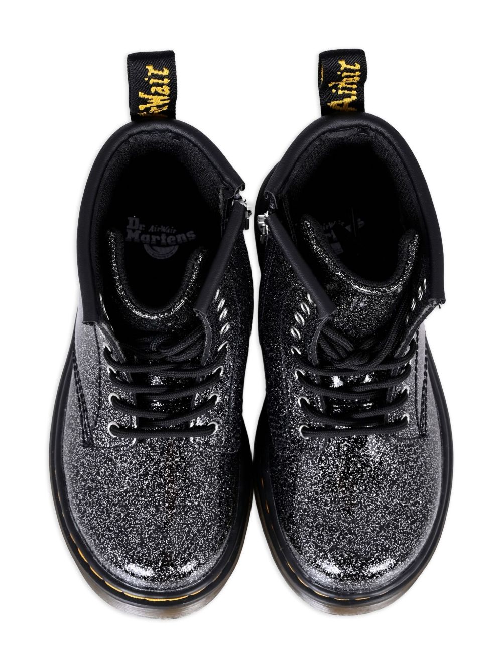 Stivali per bambina Dr. Martens Kids neri con effetto glitter 41435001 1460 Dr martens kids