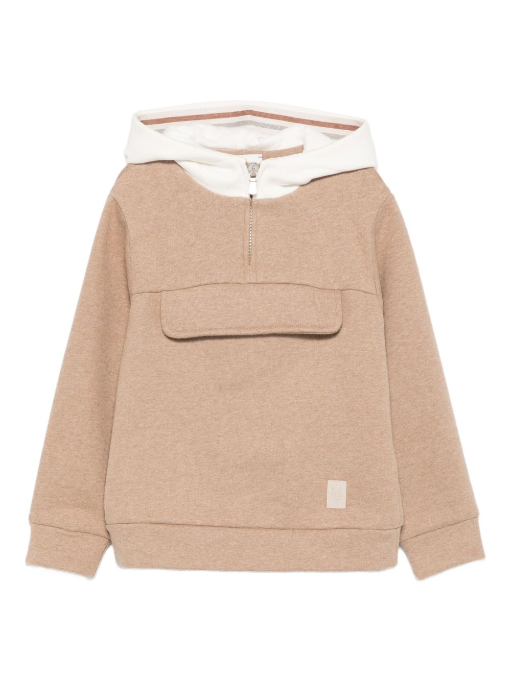 Felpa per bambino Eleventy Kids beige con tasca a marsupio EX4P00 F0215 876AV ELEVENTY KIDS