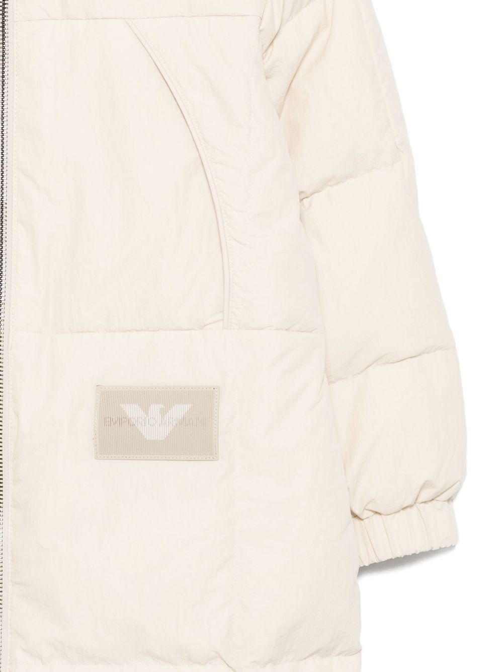 Piumino per bambino Emporio Armani Kids beige con cappuccio EB000490 AF16042 U1156 EMPORIO ARMANI KIDS