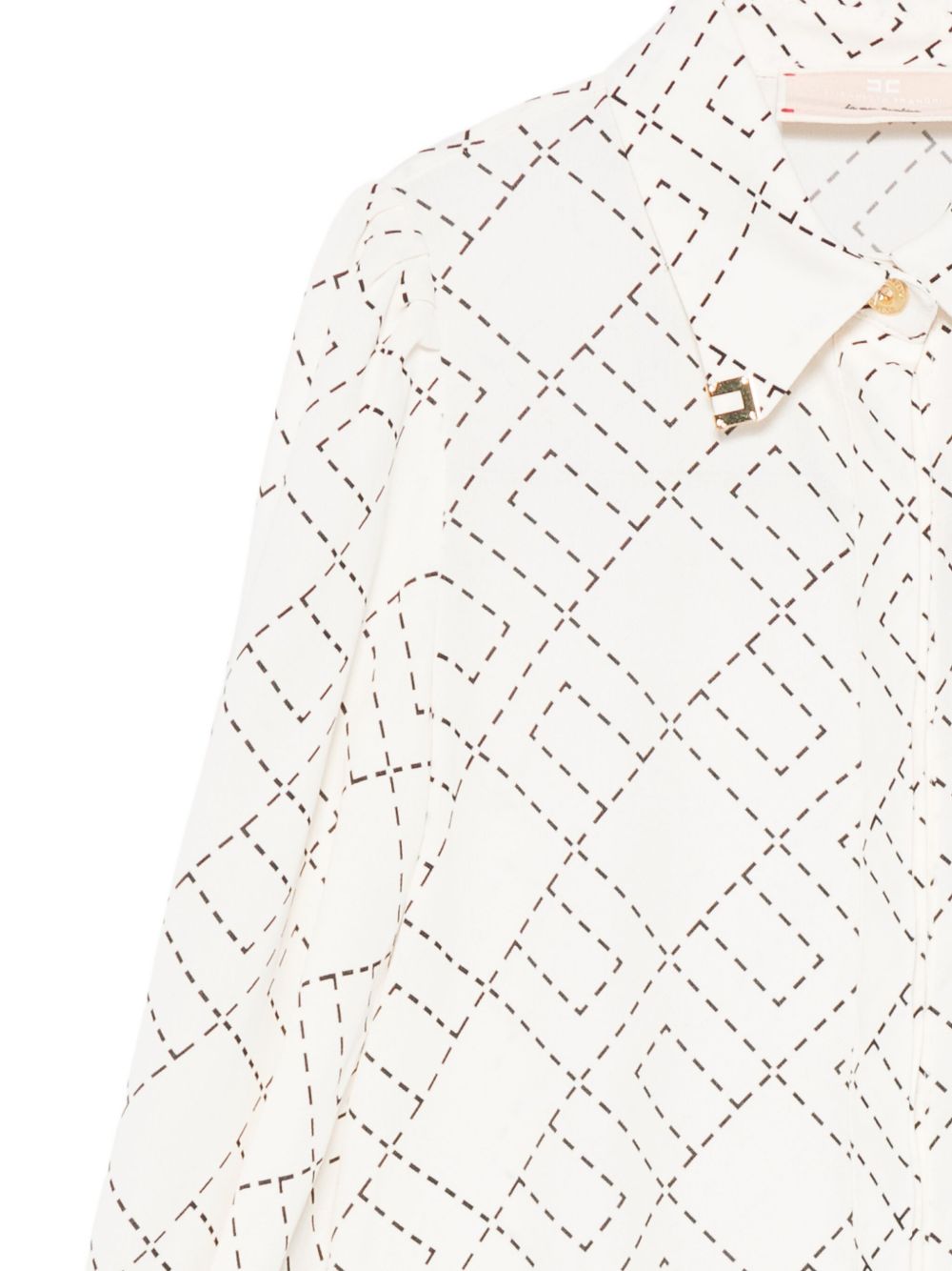 Camicia per bambina Elisabetta Franchi La Mia Bambina bianca con stampa geometrica EFCA2670VI040 0077 ElISABETTA FRANCHI KIDS