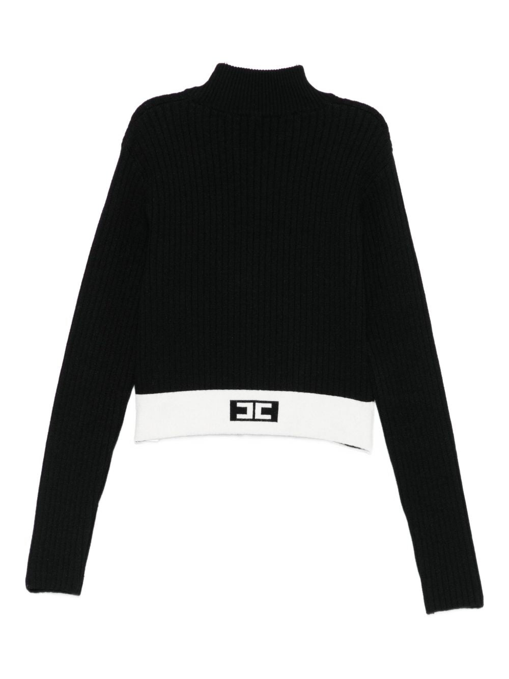 Maglione per bambina Elisabetta Franchi La Mia Bambina nero con banda logo EFMA173CFL040 D748 ElISABETTA FRANCHI KIDS