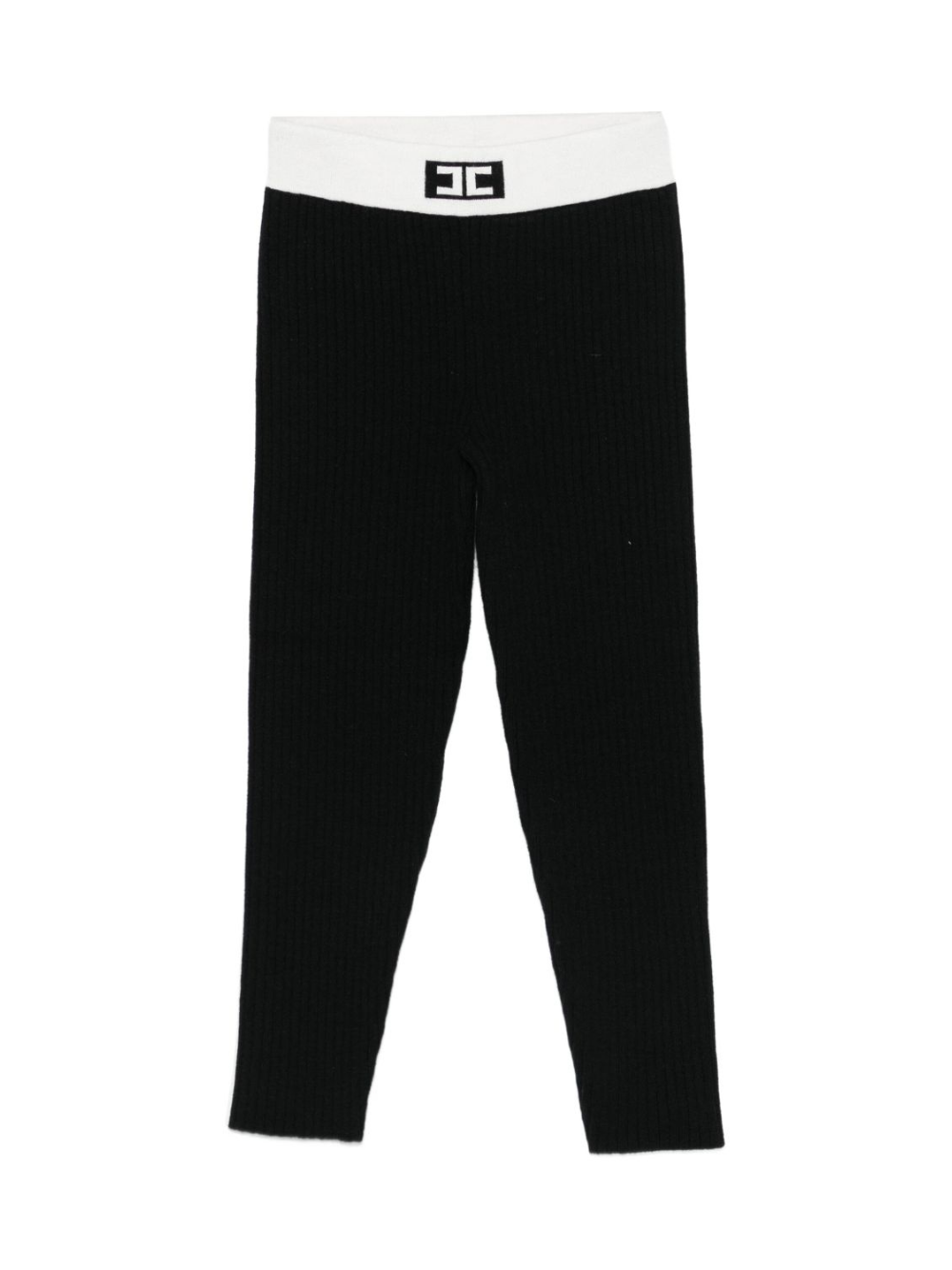 Leggings per bambina Elisabetta Franchi La Mia Bambina nero con bordo a contrasto EFPA301CFL040 D748 ElISABETTA FRANCHI KIDS