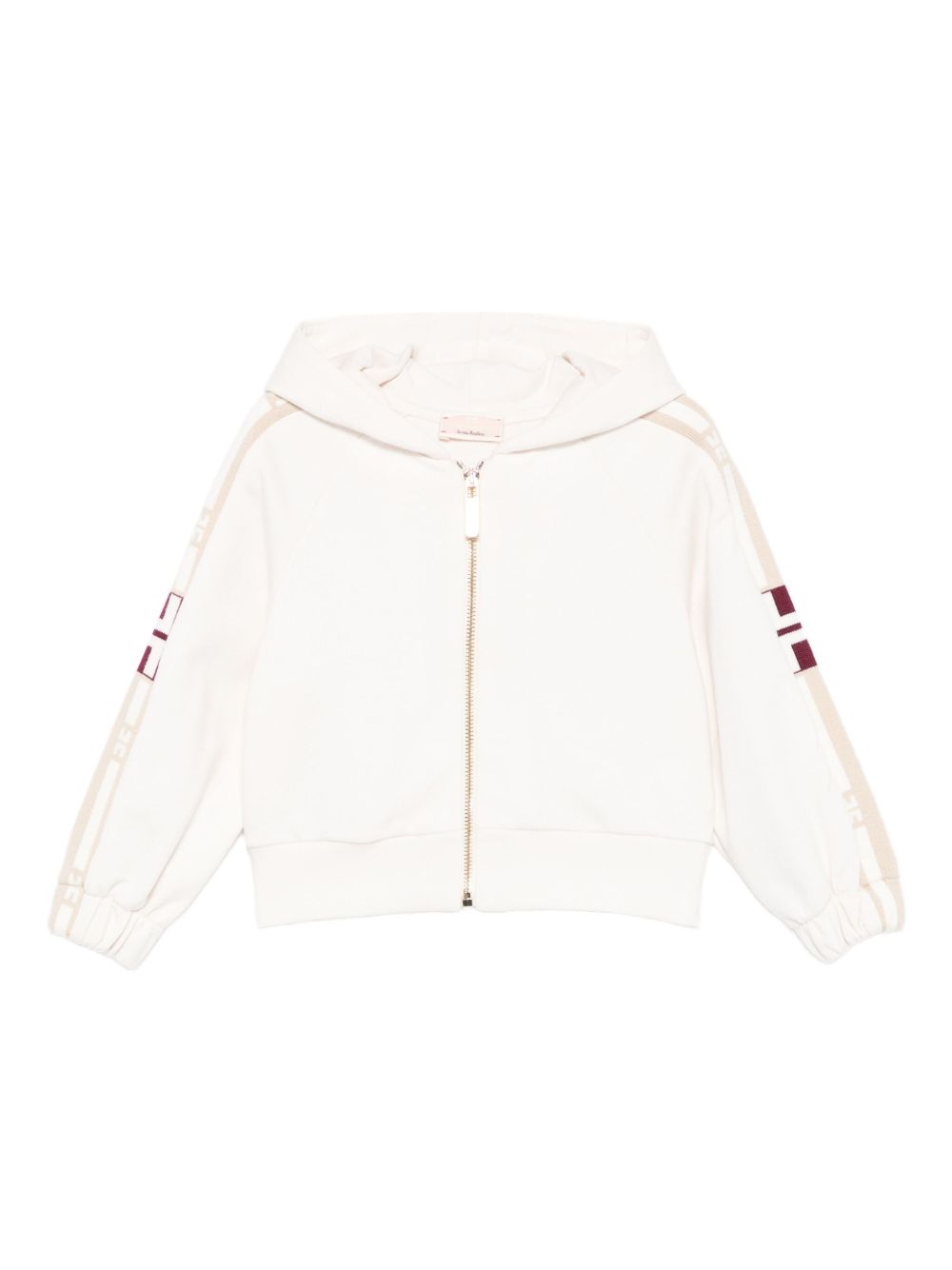 Felpa per neonata Elisabetta Franchi La Mia Bambina beige con cappuccio e zip EGFE0570FF002 D760 ElISABETTA FRANCHI KIDS