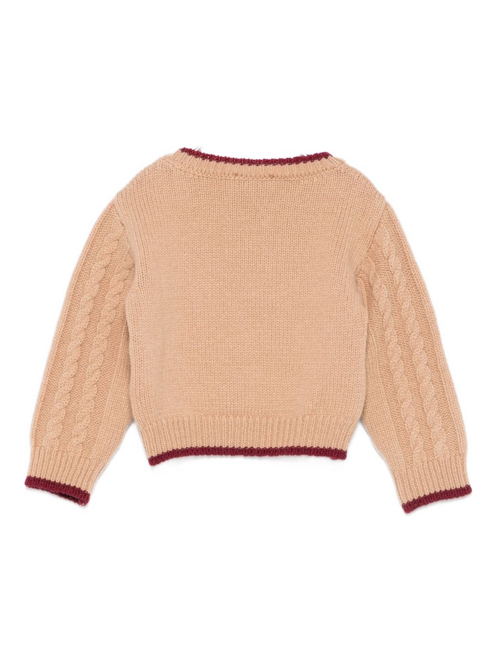 Maglione per neonata Elisabetta Franchi La Mia Bambina beige con logo sul davanti EGMA044CFL230 D765 ElISABETTA FRANCHI KIDS