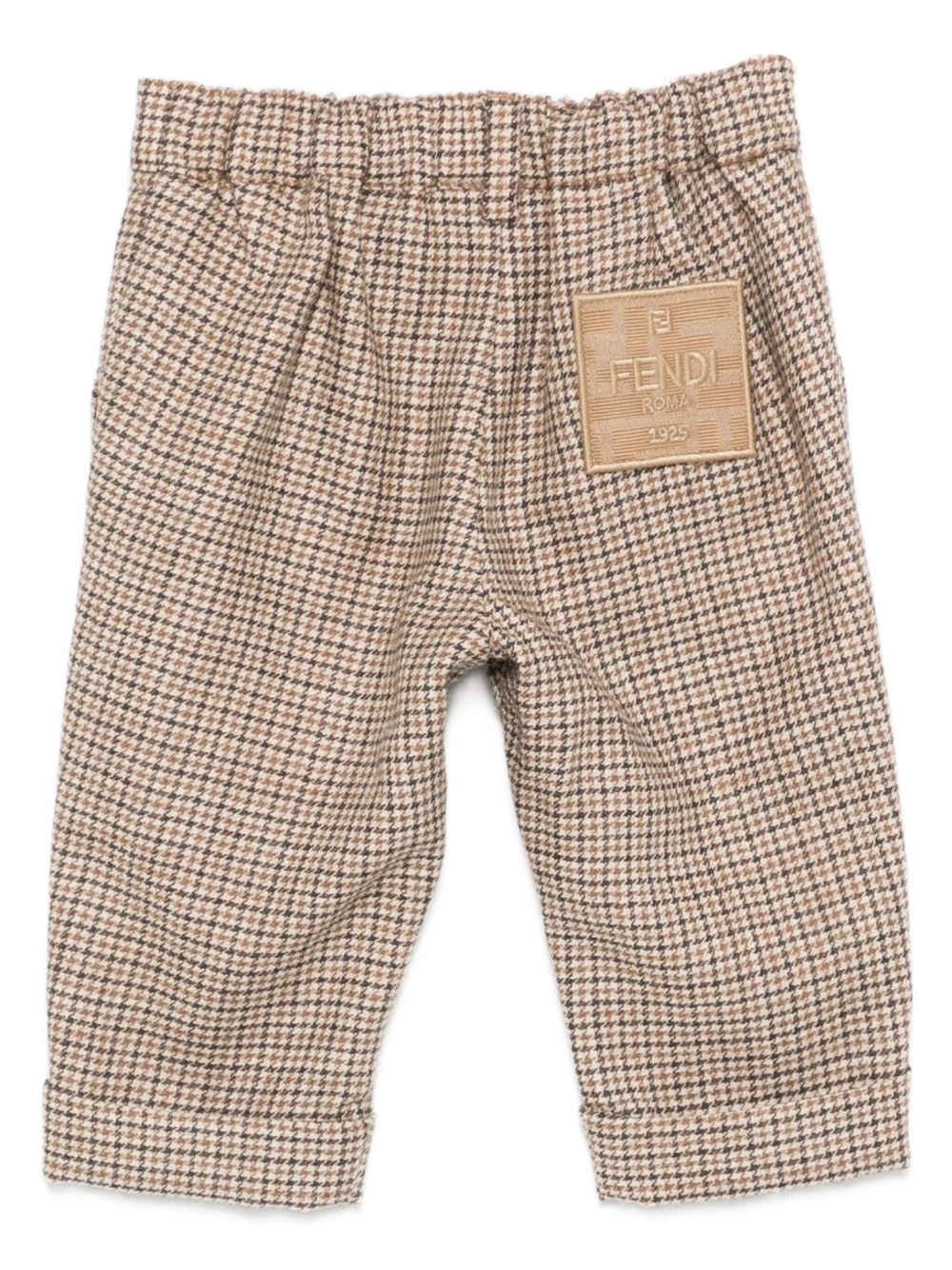 Pantaloni per neonato Fendi Kids beige con motivo a quadri BMF259 AYMB F0QU5 FENDI KIDS