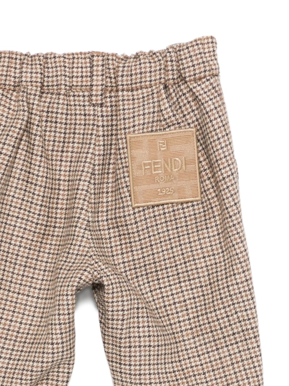 Pantaloni per neonato Fendi Kids beige con motivo a quadri BMF259 AYMB F0QU5 FENDI KIDS