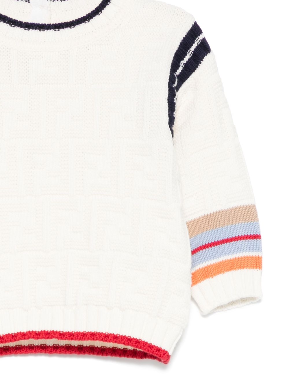 Maglione per neonato Fendi Kids beige con dettaglio a righe BMG110 AUKN F0ZA0 FENDI KIDS