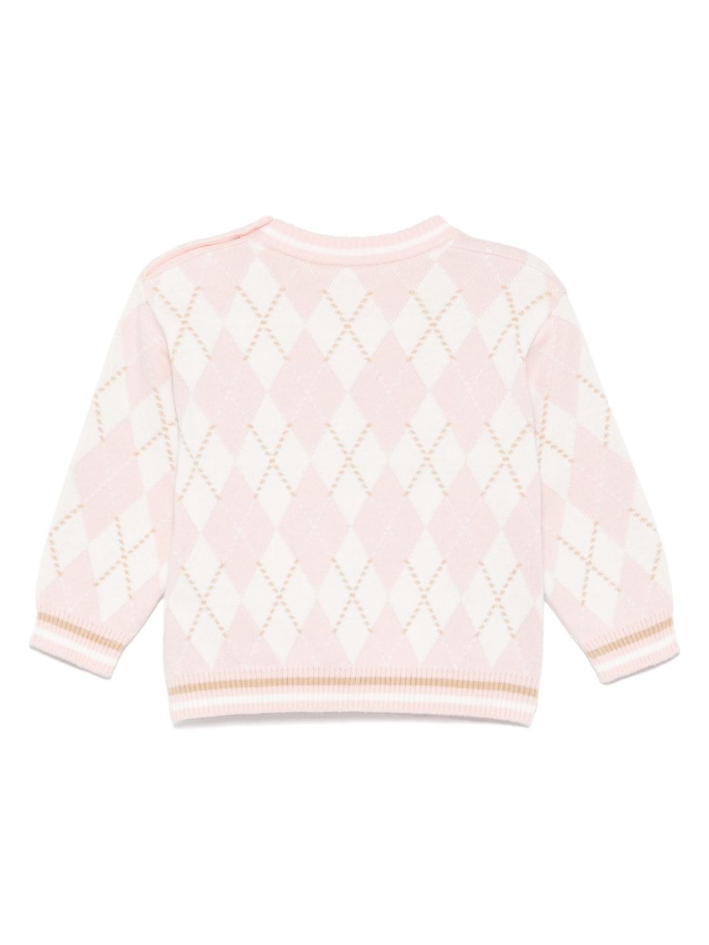 Maglione per neonata Fendi Kids rosa con ricamo BUG198 AUKS F0ZKY FENDI KIDS