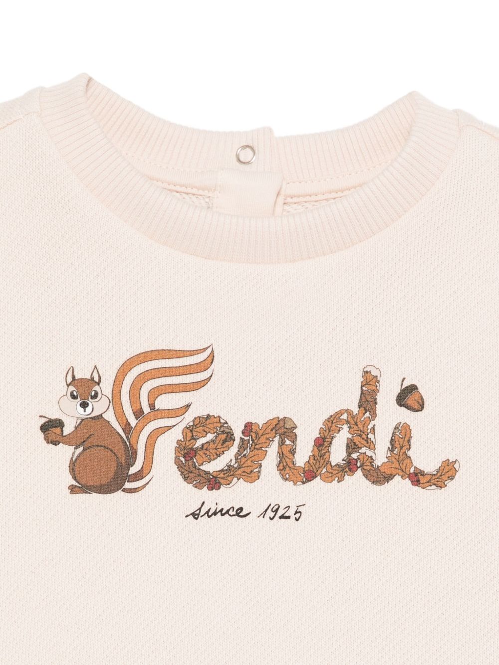 Felpe per neonati Fendi Kids beige con stampa grafica scoiattolo BUH091 5V0 F1P2N FENDI KIDS