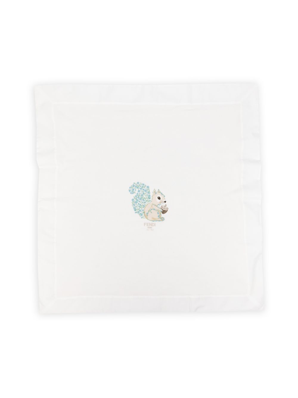 Coperta per neonati Fendi Kids bianca con stampa scoiattolo BUJ309 A8LK F1JAT FENDI KIDS