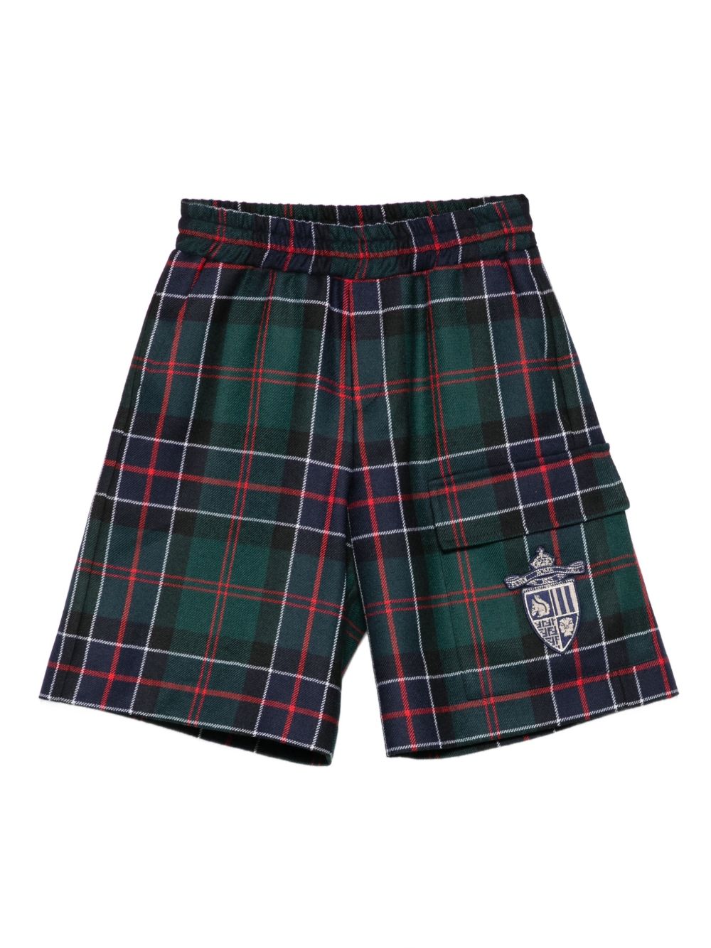 Shorts per bambino Fendi Kids verde con motivo a quadri JMF542 AUKK F0E3J FENDI KIDS