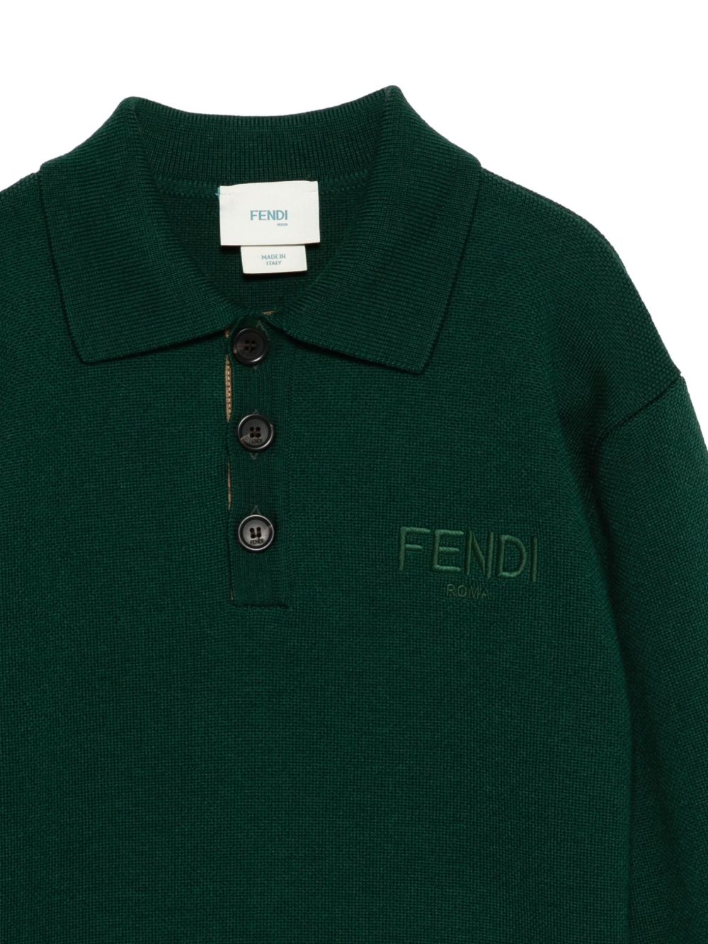 Maglione per bambino Fendi Kids verde con logo ricamato JMG128 AUKU F0E3J FENDI KIDS