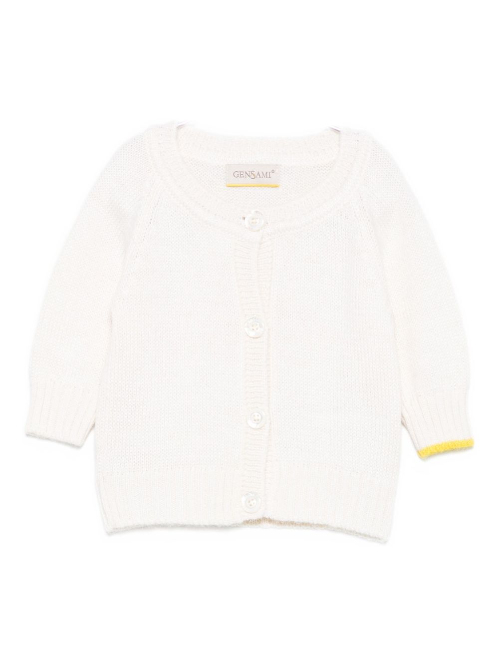 Cardigan per neonati Gensami Kids bianco con chiusura frontale con bottoni CAR-BASIC-WP OFF WHITE GENSAMI KIDS