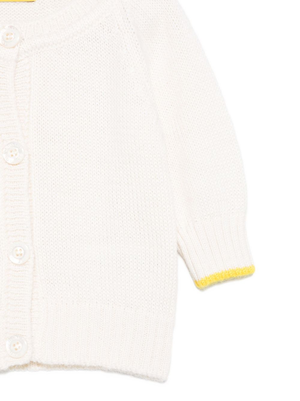 Cardigan per neonati Gensami Kids bianco con chiusura frontale con bottoni CAR-BASIC-WP OFF WHITE GENSAMI KIDS
