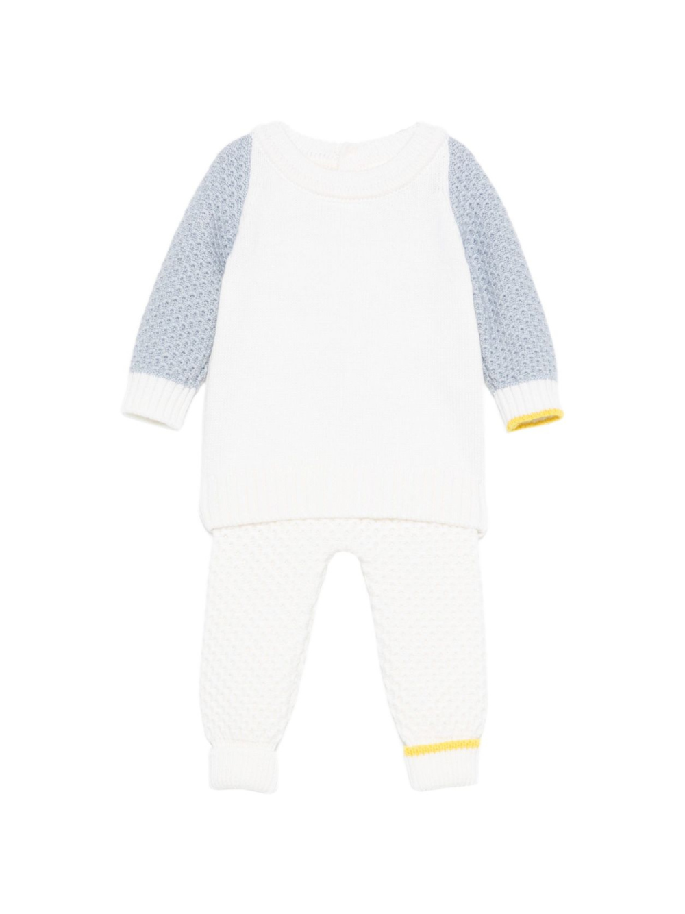 Set maglione e pantaloni per neonato Gensami Kids bianco con inserti grigi GPT-APE-WE OFF WHITE GENSAMI KIDS