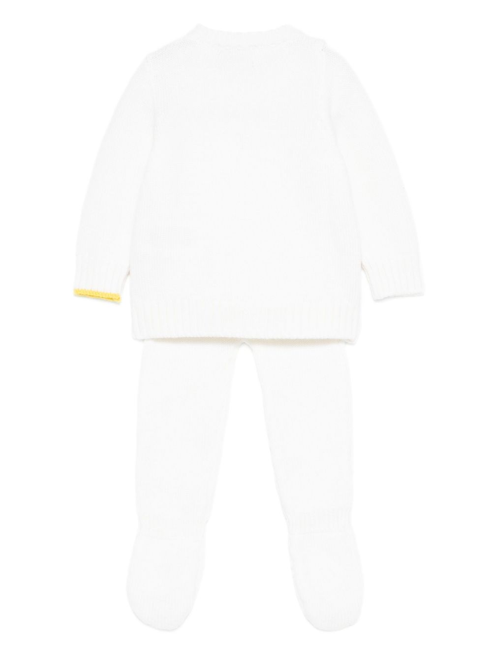 Set maglione e pantaloni per neonata Gensami Kids bianco con decorazione con paillettes GPT-FIOC-WE OFF WHITE GENSAMI KIDS
