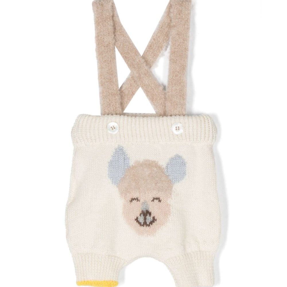 Salopette per neonati Gensami Kids bianco con intarsio PT02BALP BA GENSAMI KIDS