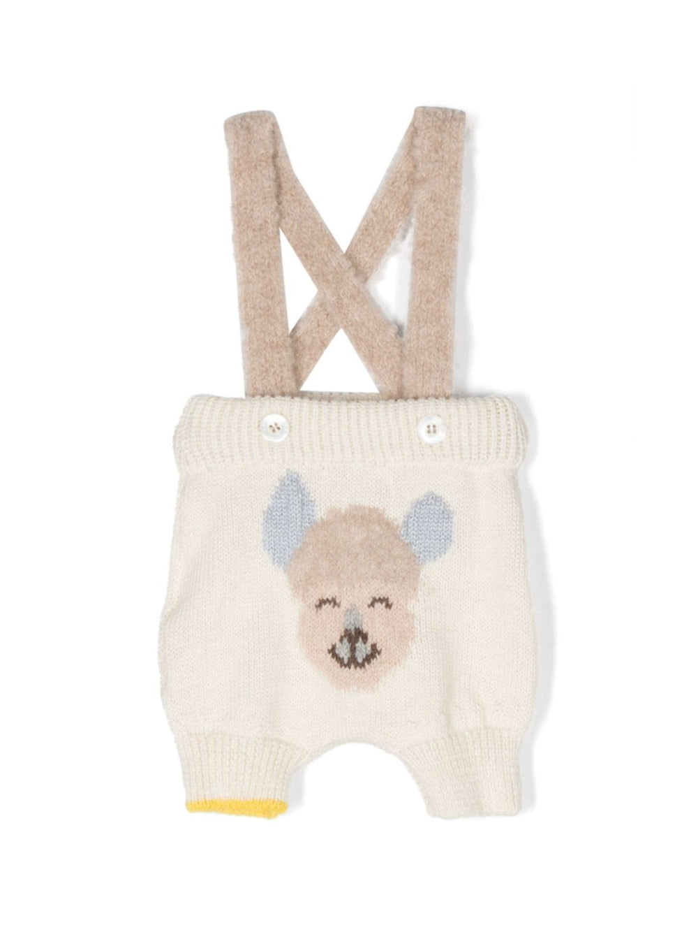 Salopette per neonati Gensami Kids bianco con intarsio PT02BALP BA GENSAMI KIDS