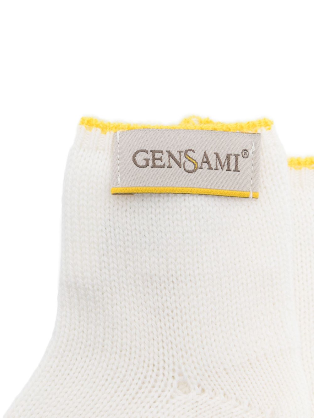 Set berretto e calzini per neonata Gensami Kids bianco con rifiniture gialle SET-ALP-WE WHITE-PINK GENSAMI KIDS