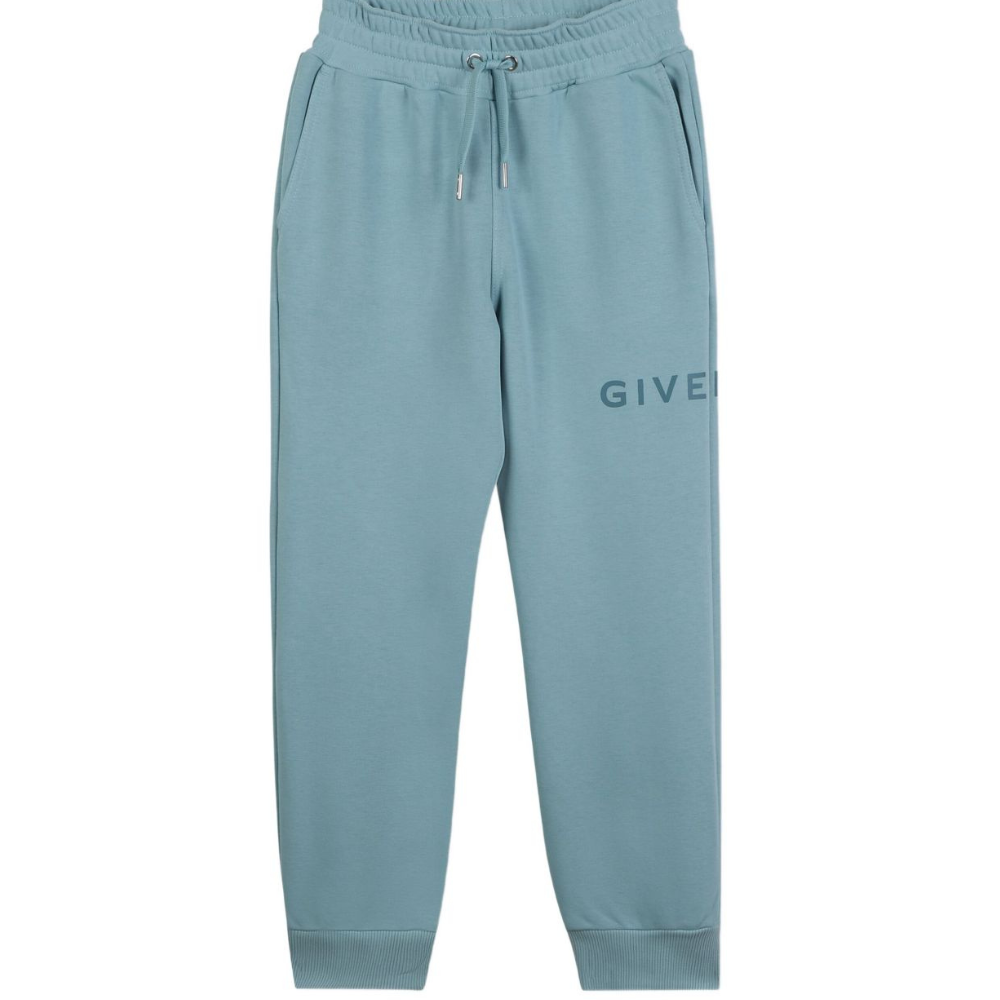 Joggers per bambino Givenchy Kids azzurro con logo sulla gamba H30922 040 GIVENCHY KIDS