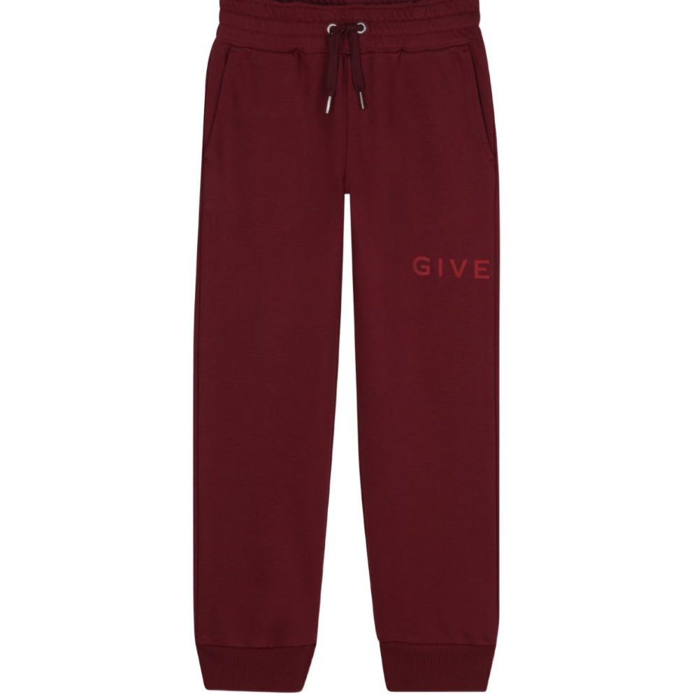 Joggers per bambino Givenchy bordeaux con logo sulla gamba H30922 95C GIVENCHY KIDS