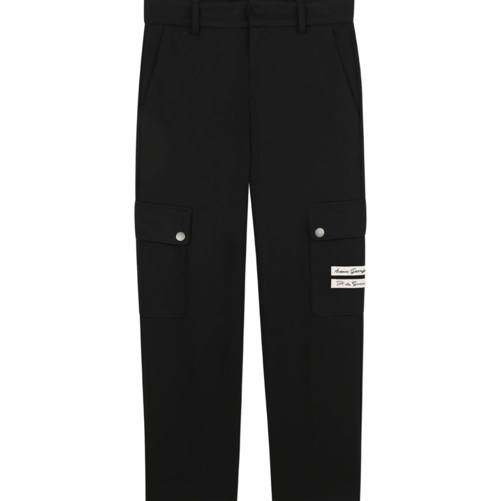 Pantaloni cargo Givenchy Kids nero con applicazione con logo H30927 09B GIVENCHY KIDS