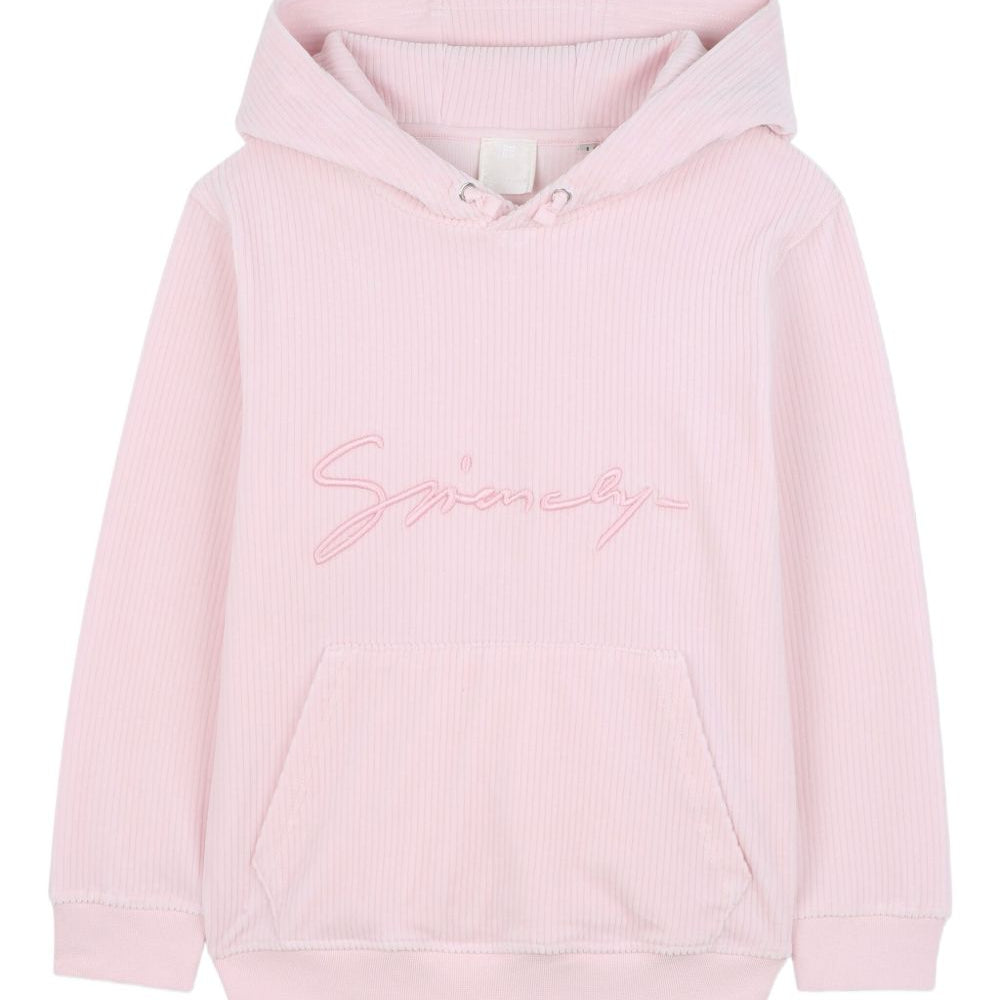 Felpa per bambina Givenchy Kids rosa con logo ricamato e cappuccio H30940 44Z GIVENCHY KIDS