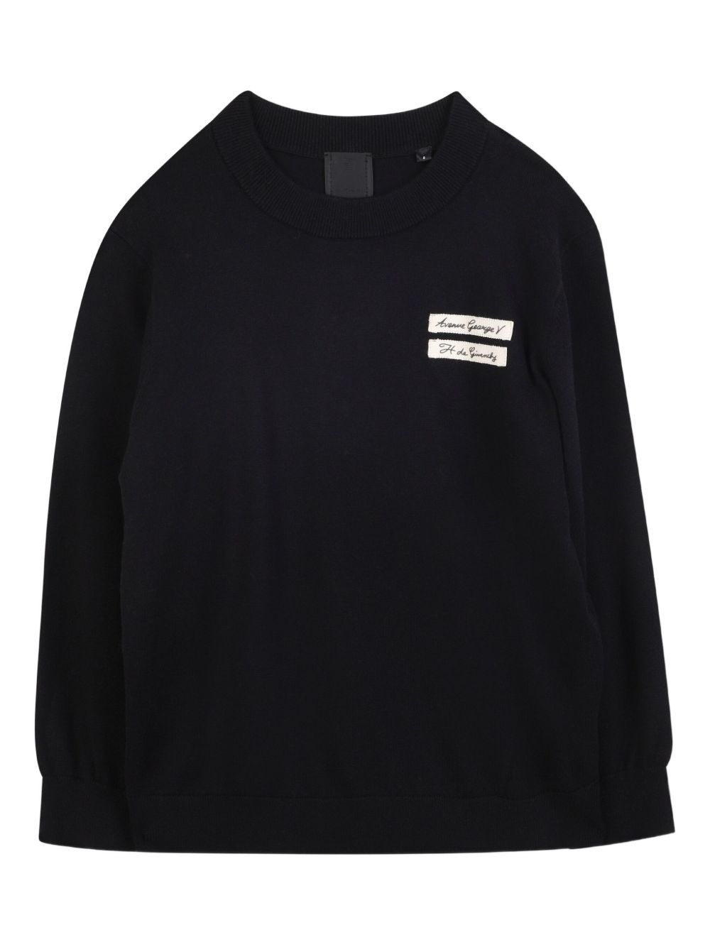 Felpa per bambino Givenchy Kids nera con applicazione con ricamo H30947 09B GIVENCHY KIDS