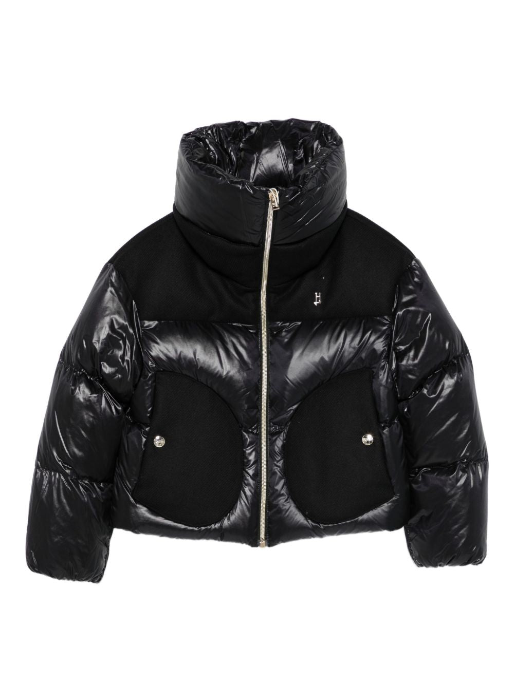 Giacca trapuntata per bambina Herno Kids nero con inserti imbottiti PI000190G12017Z 9300 HERNO KIDS