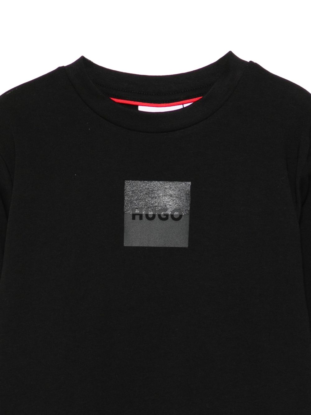 T-shirt per bambino Hugo Kids nera con placca con logo G00437 09B Hugo KIDS