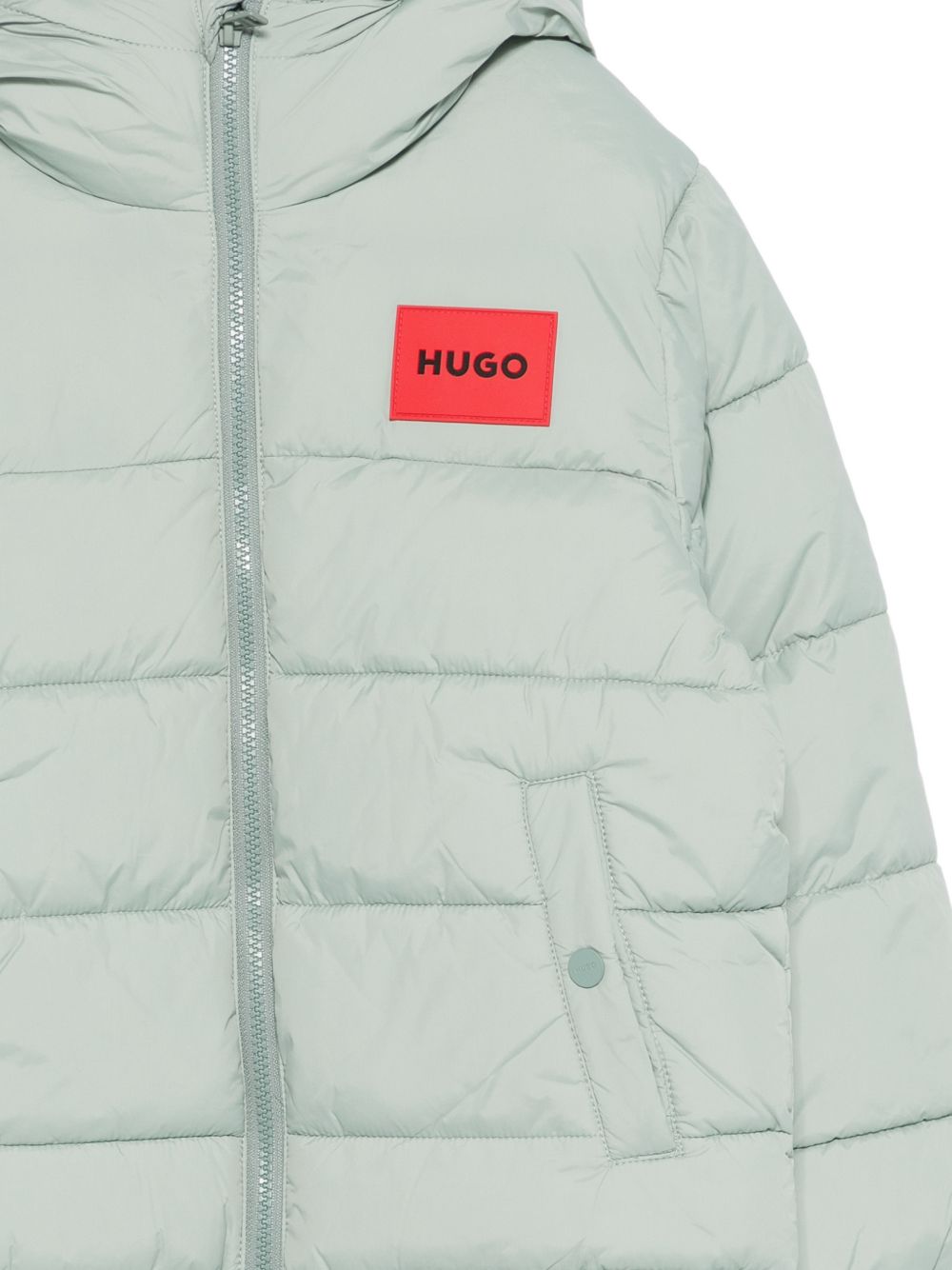 Impermeabile per bambino Hugo Kids verde con cappuccio e logo G00484 75F Hugo KIDS