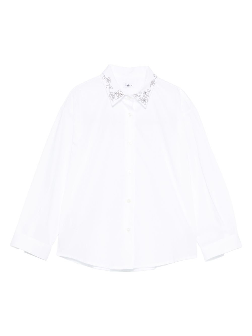 Camicia per bambina Il Gufo bianca con colletto ricamato A25GCL0016C0066 010 IL GUFO KIDS