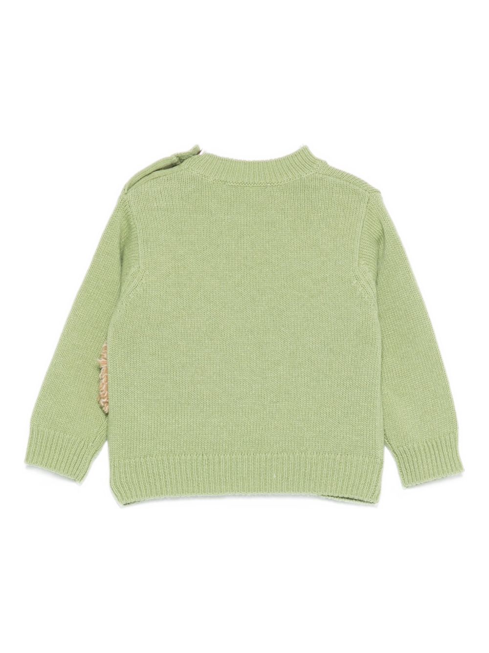 Maglione per neonati Il Gufo verde con applicazione riccio sul fianco A25GMA0021EM220 517 IL GUFO KIDS
