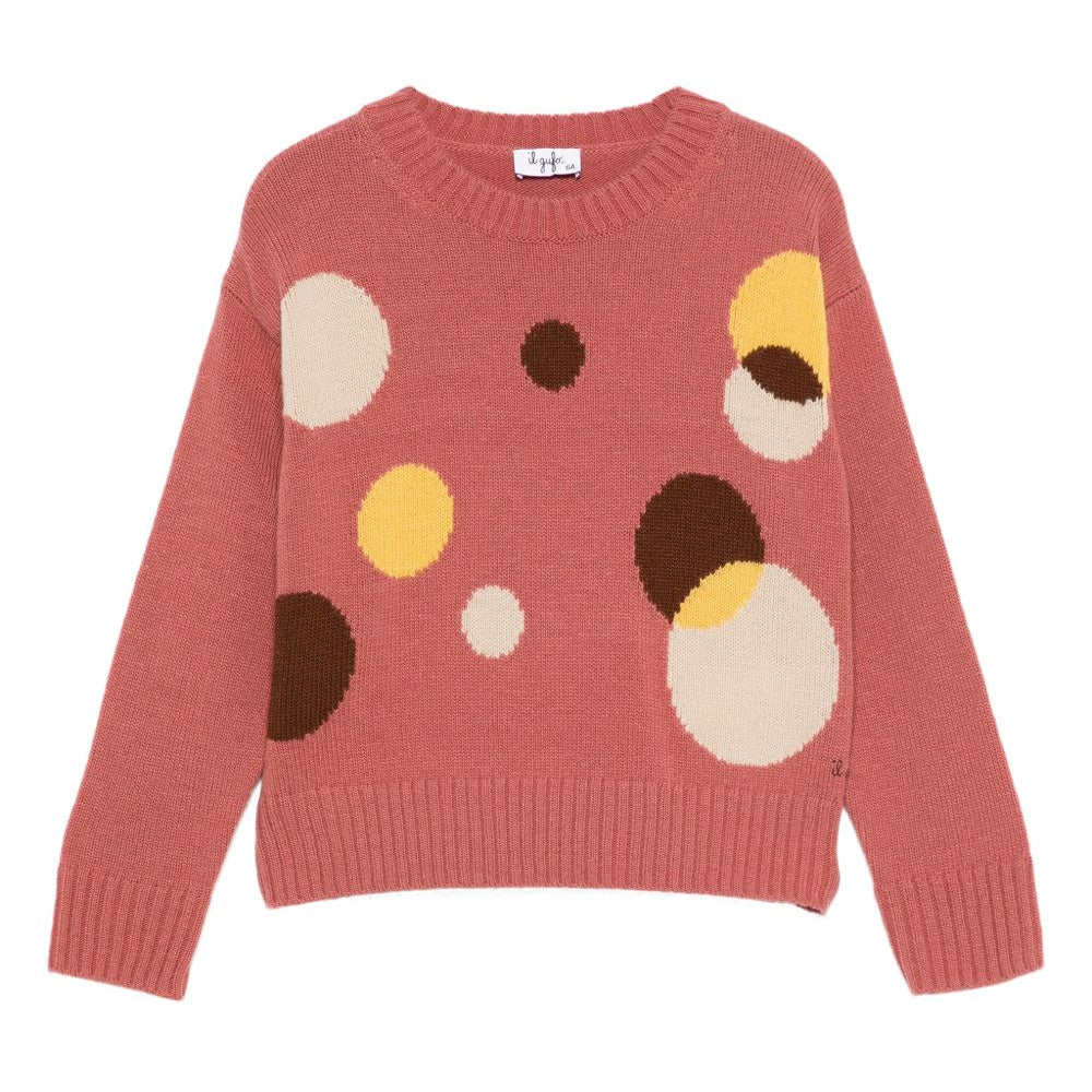 Maglione per bambina Il Gufo rosa con fantasia a cerchi A25GMA0028EM220 660 IL GUFO KIDS