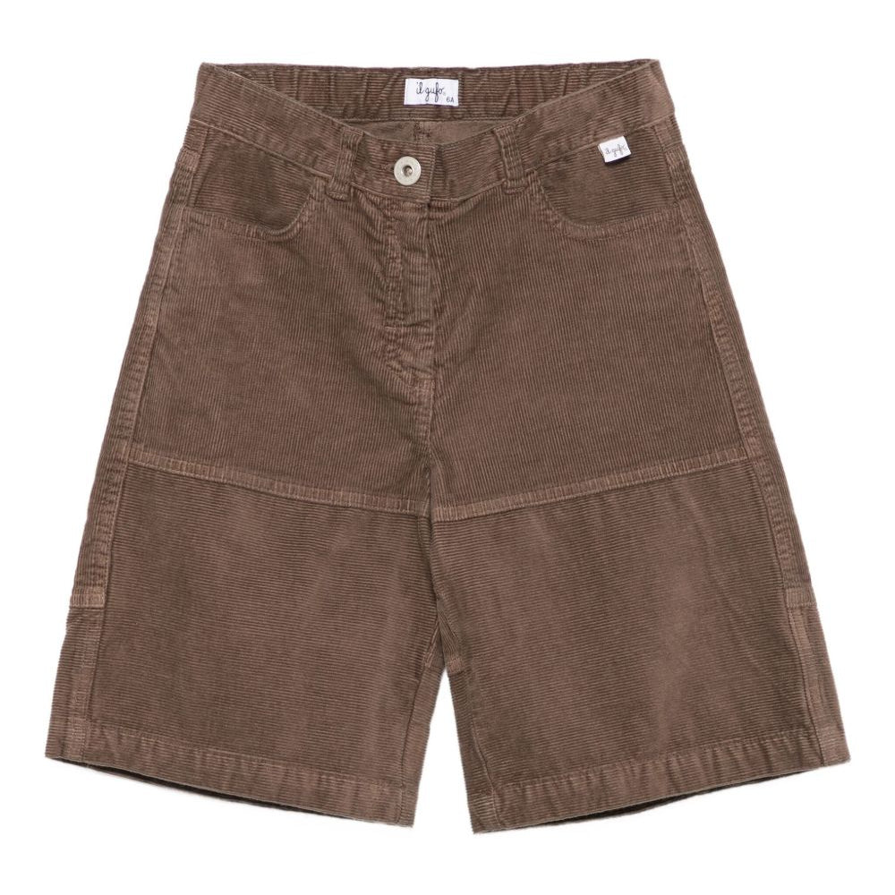 Shorts per bambina Il Gufo marrone in velluto a coste A25GPB0003V6022 183 IL GUFO KIDS